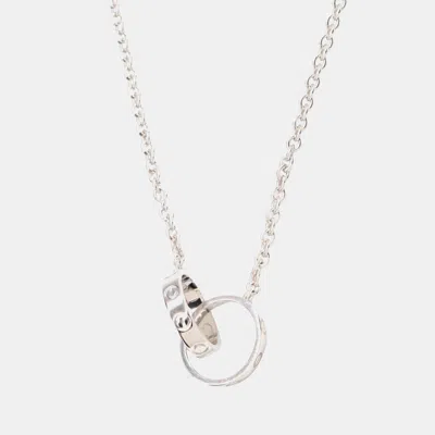 Pre-owned Cartier Love 18k White Gold Pendant Necklace