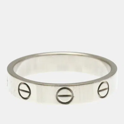 Pre-owned Cartier Love 18k White Gold Ring Eu 51
