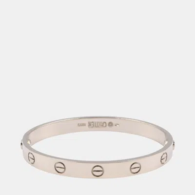 Pre-owned Cartier Love 18k White Gold Size 16 Bracelet
