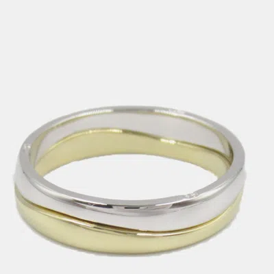 Pre-owned Cartier Love 18k Yellow And White Gold Band Ring Eu 59