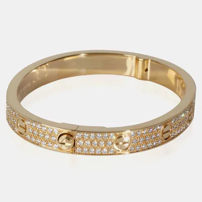 Pre-owned Cartier Love 18k Yellow Gold And Diamond Bangle Bracelet