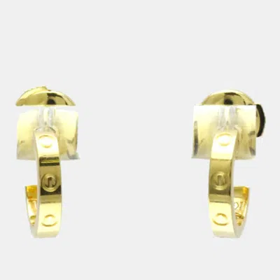 Pre-owned Cartier Love 18k Yellow Gold Baby Love Earrings