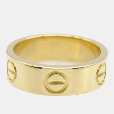Pre-owned Cartier Love 18k Yellow Gold Band Ring Eu 48