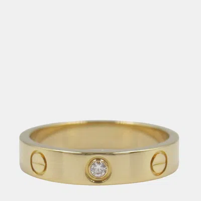 Pre-owned Cartier Love 18k Yellow Gold Band Ring Eu 53