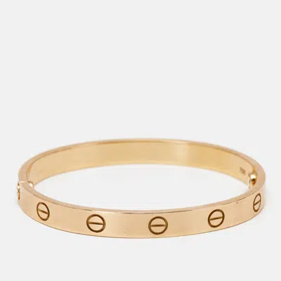 Pre-owned Cartier Love 18k Yellow Gold Classic Model Bracelet 16
