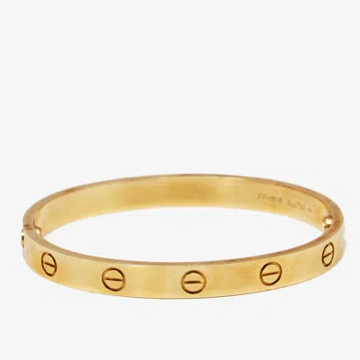 Pre-owned Cartier Love 18k Yellow Gold Classic Model Bracelet 16