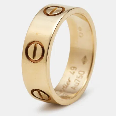 Pre-owned Cartier Love 18k Yellow Gold Classic Model Ring Size 49