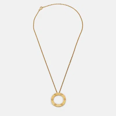 Pre-owned Cartier Love 18k Yellow Gold Pendant Necklace