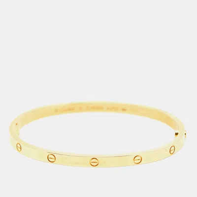 Pre-owned Cartier Love 18k Yellow Gold Small Model Bracelet 16