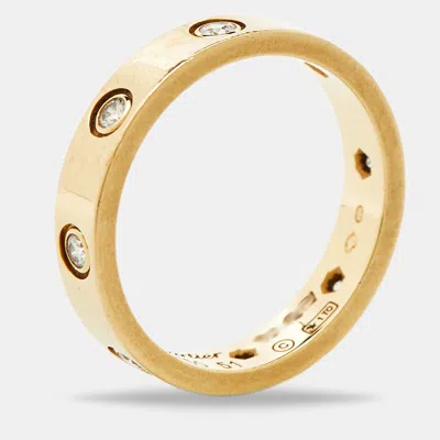 Pre-owned Cartier Love 8 Diamond 18k Yellow Gold Small Model Wedding Band Ring 51
