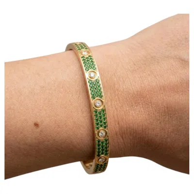Pre-owned Cartier Love Bracelet 18k Yellow Gold Diamond And Tsavorite