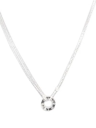 Pre-owned Cartier Love Circle Necklace In Silver