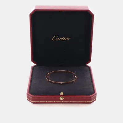 Pre-owned Cartier Love Classic Small Model 6 Diamond 18k Gold Bracelet 16