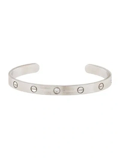 Pre-owned Cartier Love Cuff Bracelet, 1 Diamond, 6.5" In Multi