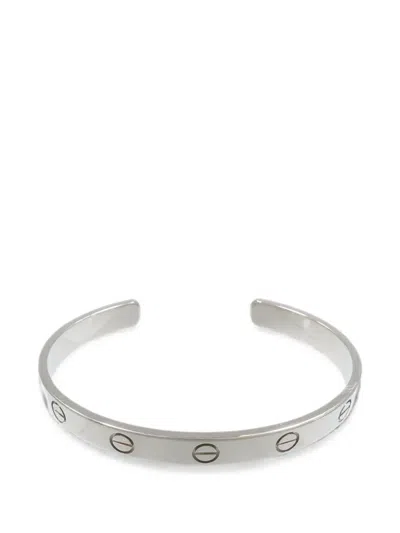 Pre-owned Cartier Love Cuff Bracelet In Silver