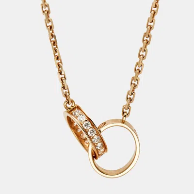 Pre-owned Cartier Love Diamond 18k Rose Gold Necklace