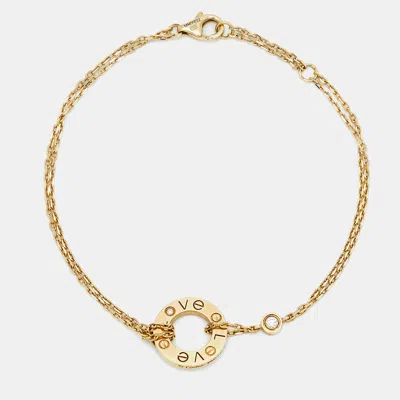 Pre-owned Cartier Love Diamond 18k Yellow Gold Bracelet