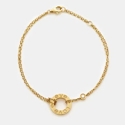 Pre-owned Cartier Love Diamond 18k Yellow Gold Chain Bracelet