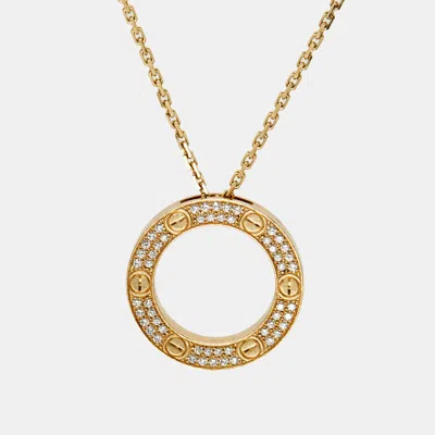Pre-owned Cartier Love Diamond 18k Yellow Gold Lariat Necklace