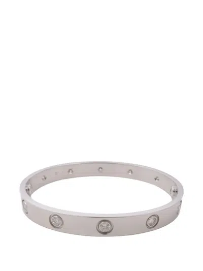 Pre-owned Cartier Love Diamond Bracelet In Silver