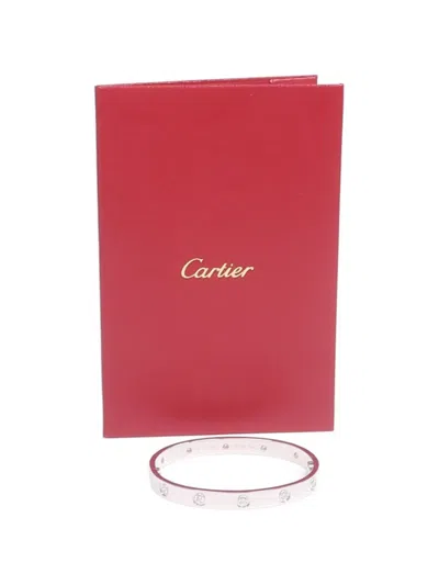 Pre-owned Cartier Love Diamond Bracelet In Silver