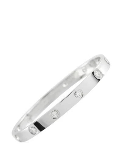 Pre-owned Cartier Love Diamond Bracelet In Silver