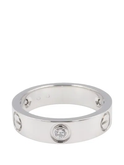 Pre-owned Cartier Love Diamond Ring In Silver