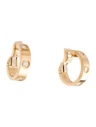 Pre-owned Cartier Love Hoop Earrings, Classic Model, 6 Diamonds In Multi