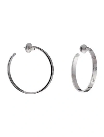 Pre-owned Cartier Love Hoop Earrings, Large Model, 6.75" In Multi