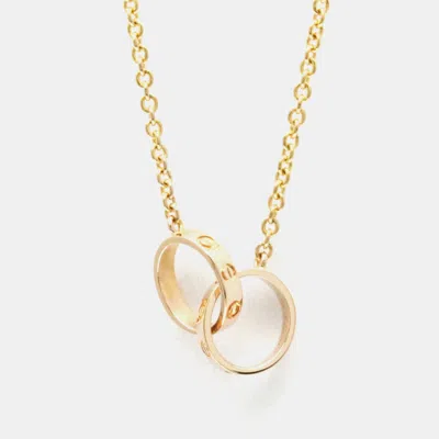 Pre-owned Cartier Love Interlocking 18k Rose Gold Necklace