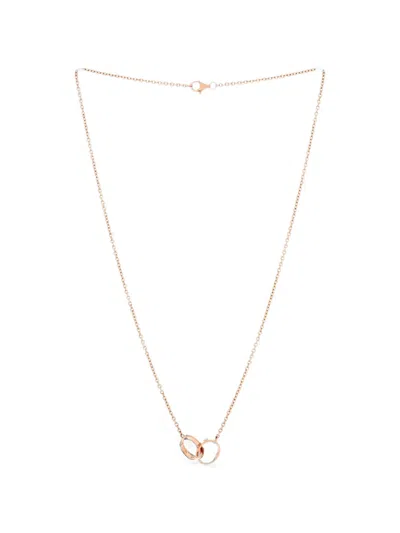 Pre-owned Cartier Love Interlocking 18k Rose Gold Necklace In Pink