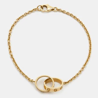 Pre-owned Cartier Love Interlocking Loops 18k Yellow Gold Bracelet