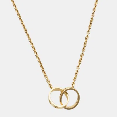 Pre-owned Cartier Love Interlocking Loops 18k Yellow Gold Necklace