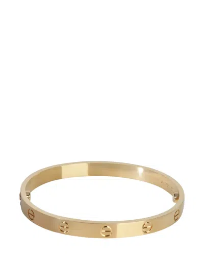 Pre-owned Cartier Love Logo Detail Bracelet In Gold