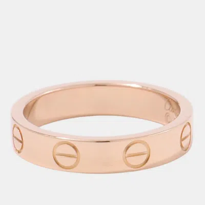 Pre-owned Cartier Love Mini 18k Pink Gold Ring Eu 48