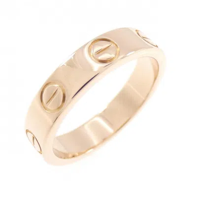 Pre-owned Cartier Love Pink Gold (18k) Band Ring ()