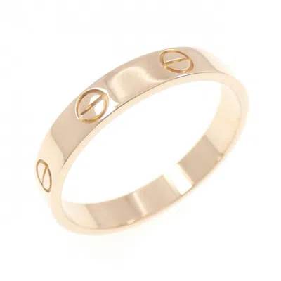 Pre-owned Cartier Love Pink Gold (18k) Band Ring ()