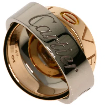 Pre-owned Cartier Love Pink White Band Ring () In Multi