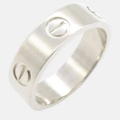 Pre-owned Cartier Love Ring 18k White Gold White Gold Silver Metal Eu 52