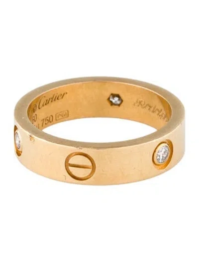 Pre-owned Cartier Love Ring, 3 Diamonds In Multi