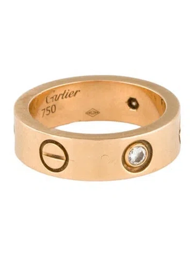 Pre-owned Cartier Love Ring, Classic Model, 3 Diamonds In Multi