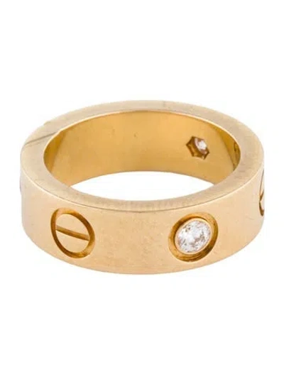 Pre-owned Cartier Love Ring, Classic Model, 3 Diamonds In Multi