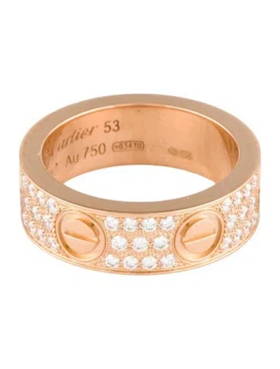 Pre-owned Cartier Love Ring, Classic Model, Pavéd In Multi