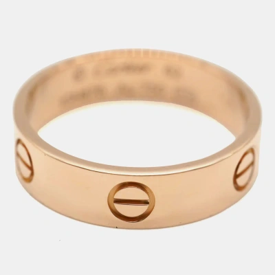 Pre-owned Cartier Love Ring In 18k Rose Gold Eu 62
