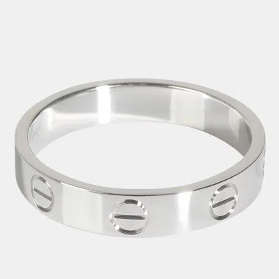 Pre-owned Cartier Love Ring In 18k White Gold Eu 53