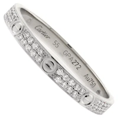Pre-owned Cartier Love Ring – Mini Model, Paved Diamonds, White Gold