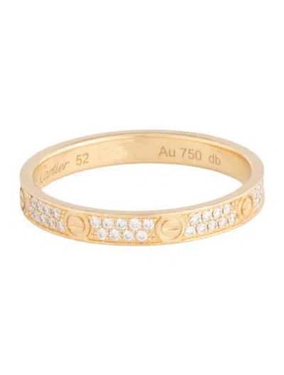 Pre-owned Cartier Love Ring, Mini Model, Paved In Multi