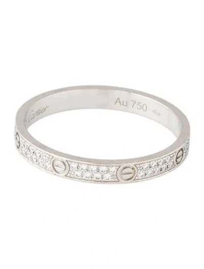 Pre-owned Cartier Love Ring, Mini Model, Paved In Multicolor