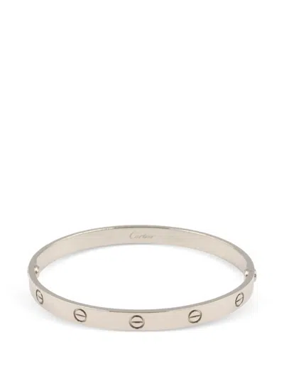 Pre-owned Cartier Love Screw-detail Bracelet In Silver