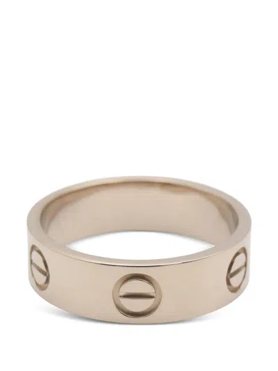 Pre-owned Cartier Love Screw-detail Ring In Silver